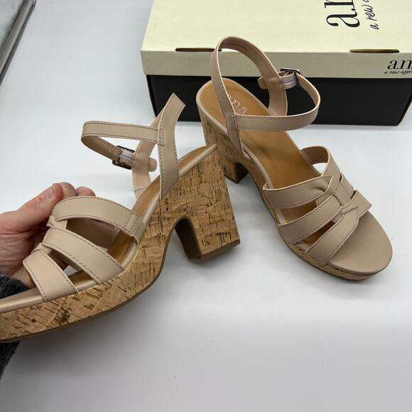 a.n.a Womens Billie Heeled Sandals Nude Color Size 10M - Picture 8 of 11